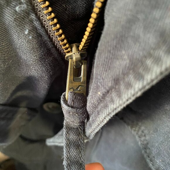 HOLLISTER MEN JACKET M 44" Chest Military Navy Blue Zipper Canvas Pockets - Picture 5 of 7